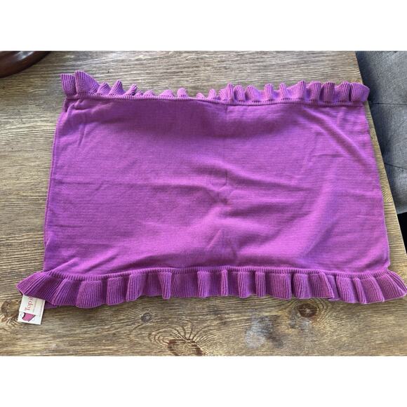 Top It Off Womens Ruffle Scarf Purple Rectangle Fashion Tight Knit New with Tags - Picture 1 of 4